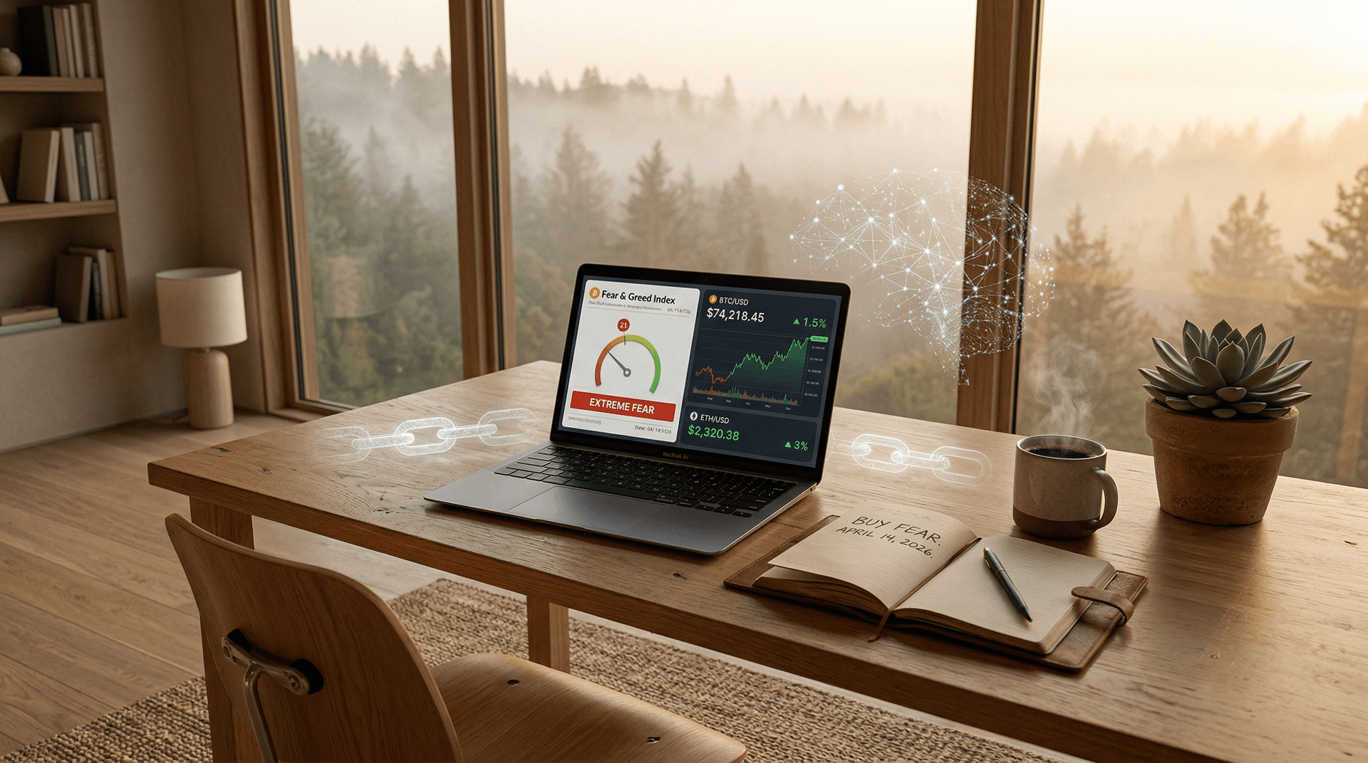 Fading AI Hype Drops Fear Index to 21 as BTC Hits $74K